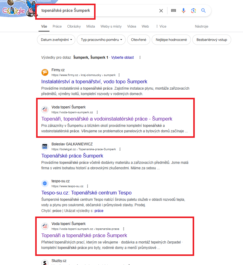 Topenarske prace Sumperk